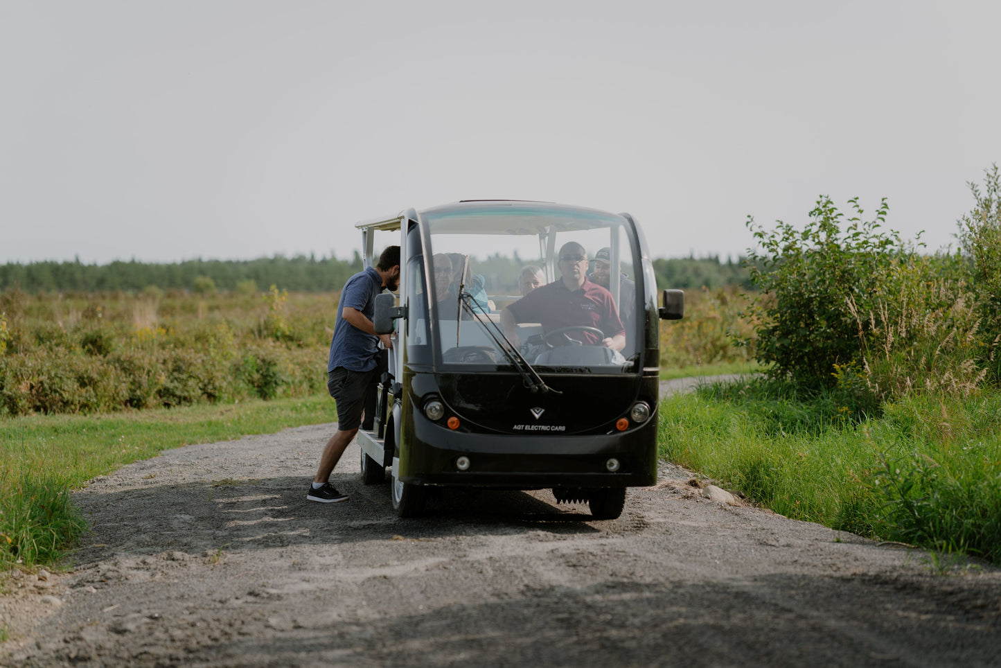 À bord du véhicule électrique - Visite guidée du verger