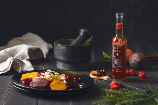 Vinaigrette framboises, canneberges et sapin baumier